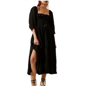 Free People Black Midi Dress